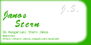 janos stern business card